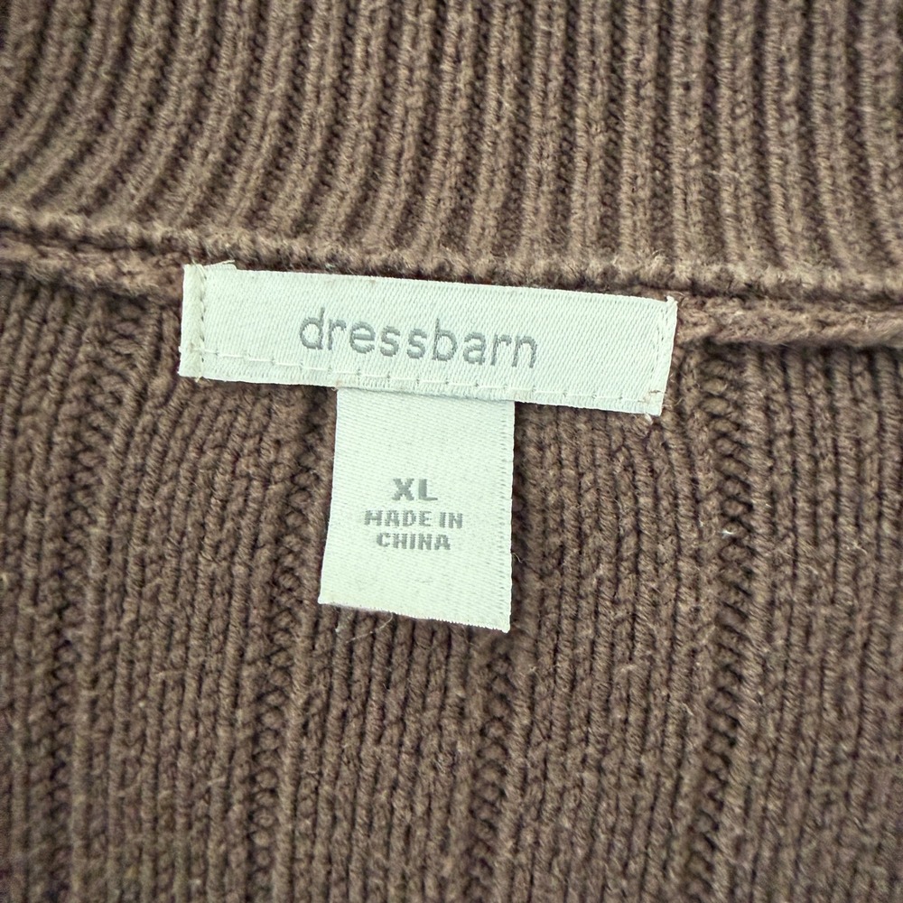 Brown Ribbed Knit Peplum Cardigan Shawl Collar Boho Earthy Goblincore XL - Picture 3 of 7